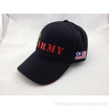 Black Brushed Cotton Baseball Cap Promotion Baseball Hat wi